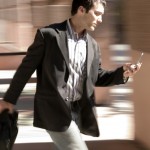 Business guy on the go